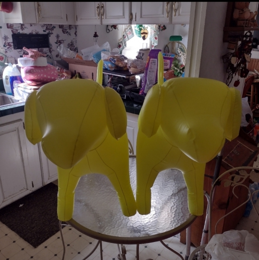 IM HUNTING A SMALL YELLOW BLOW UP DOG